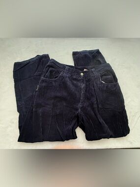 Vintage 1990s Interstate Corduroy Wide Leg Baggy Skater Pants Dark Blue